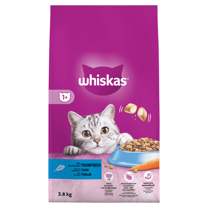 WHISKAS DROOG ADULT TONIJN 3,8 KG