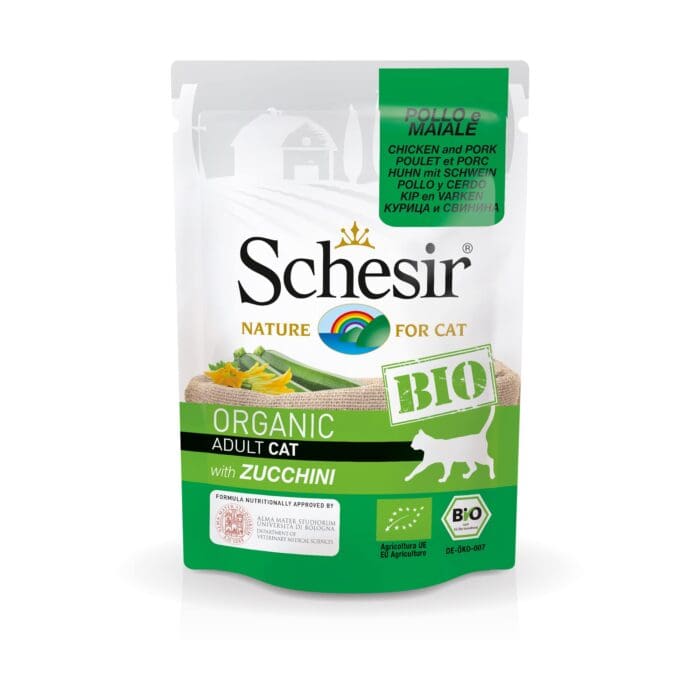 Schesir Cat Bio - BIO CHIC./PORK/ZUCCHINNI 85gr